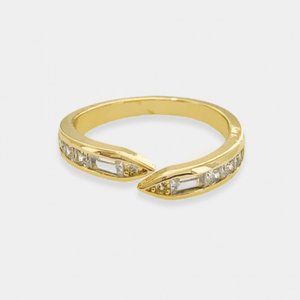 NEW 18K gold plated CZ Diamond Open Adjustable Ring